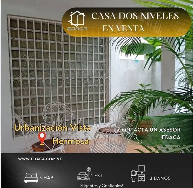 CASA DE DOS NIVELES EN VISTA HERMOSA